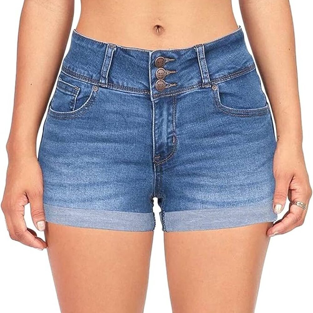 Women's Rolled Hem Denim Shorts （S) - Picture 8 of 8